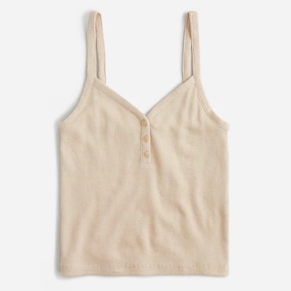 Jcrew vintage ribbed cropped Henley tank